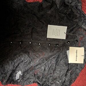 Black Lace Button-Up Top